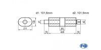 FOX Uni-Silencer Oval with chamber + Nozzle - Abw. 585...