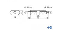 FOX Uni-Silencer oval with chamber + Nozzle - Abw. 650...