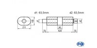 FOX Uni-Schalldämpfer Oval mit Kammer + Stutzen -...