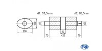 FOX Uni-Silencer oval with chamber + Nozzle - Abw. 618...