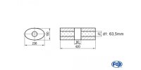 FOX Uni-Schalldämpfer oval ohne Stutzen mit Kammer -...