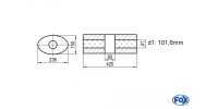 FOX Uni-Silencer oval w/o Nozzle with chamber - Abw. 618...