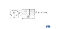 FOX Uni-Silencer oval w/o Nozzle with chamber - Abw. 754...