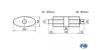 FOX Uni-Silencer oval with chamber + Nozzle - Abw. 818...