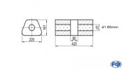 FOX Uni-Schalldämpfer trapez ohne Stutzen mit Kammer...