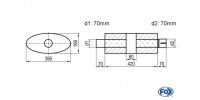 FOX Uni-Silencer oval with chamber + Nozzle - Abw. 818...