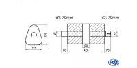 FOX Uni-Silencer triangle with chamber + Nozzle - Abw....