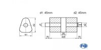 FOX Uni-Schalldämpfer dreieck mit Kammer + Stutzen -...
