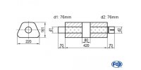 FOX Uni-Silencer trapez with chamber + Nozzle - Abw. 644...