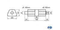 FOX Uni-Silencer trapez with chamber + Nozzle - Abw. 644...