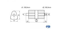 FOX Uni-Schalldämpfer dreieck mit Kammer + Stutzen -...