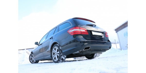 FOX final silencer right/left for Fahrzeuge with original tailpipe panels - Austritt im original Tailpipe - Mercedes E-Class 212 with AMG Package