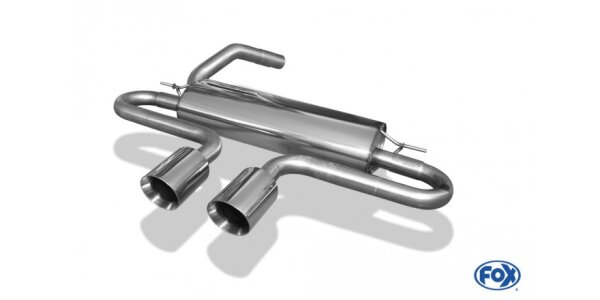 FOX Endschalldämpfer quer mittig inkl. Verbindungsrohr 2x100 Typ 25 mittig - Ford Focus III ST Fließheck Diesel