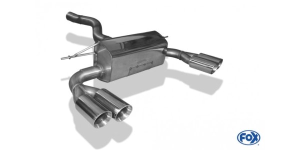 FOX Endschalldämpfer quer Ausgang rechts/links - 2x80 Typ 25 rechts/links - BMW F32/F33/F36 435i M-Paket