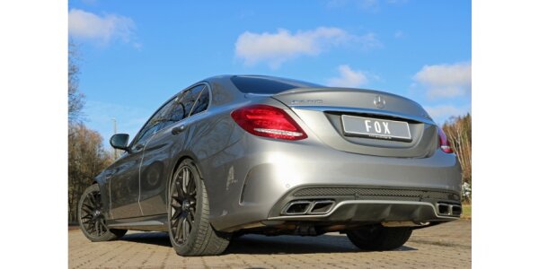 FOX Endschalldämpfer inkl. Abgasklappen - Endrohre sitzen in der originalen Stoßstange - Mercedes C-Klasse 205 AMG C63 S