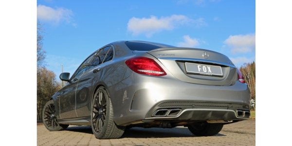 FOX final silencer right/left incl. exhaust flaps - ailpipes sit in the original bumper - Mercedes C-Class 205 AMG C63 S