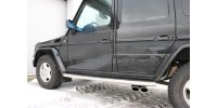 FOX final silencer exit on the side - 2x115x85 Typ 38 (2x left to beveled) - Mercedes G-Class G500 463 (with running board)