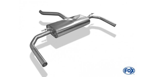 FOX Final Silencer across exit - Mercedes CLA C117/X117 for AMG-Line/AMG 45 Look (Models with AMG45 or AMG-Line ailpipes - ailpipes in originaler bumper)
