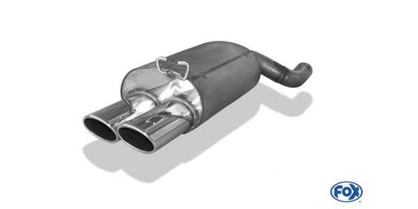 FOX final silencer Ø70mm - 2x115x85 Typ 44 - Only for models with standard plug connection! (no flange!) - Mercedes SL R129