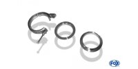 FOX V-band clamp Ø70mm - Set This set consists of: 2x CNC turned stainless steel V-band flanges (male & female) with Nut for 70mm pipes 1x V-band clamp with Quick-release fastener made of stainless steel including special nut