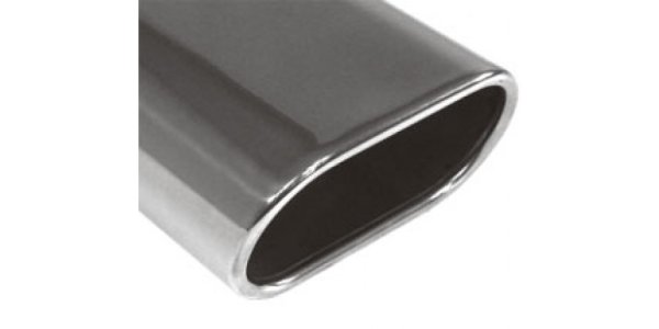 FOX welding tailpipe Typ 52 130x50 mm / length: 230 mm - flat oval / rolled up / 15° beveled / without absorbers