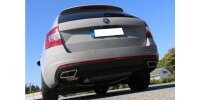 FOX Halbanlage ab Kat - Austritt der Endrohre in den originalen Diesel-Endrohrblenden - Skoda Octavia 5E RS TDI 4x4 mit Diesel-Endrohrblenden