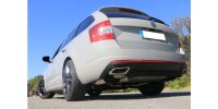 FOX Halbanlage ab Kat - Austritt der Endrohre in den originalen Diesel-Endrohrblenden - Skoda Octavia 5E RS TDI 4x4 mit Diesel-Endrohrblenden