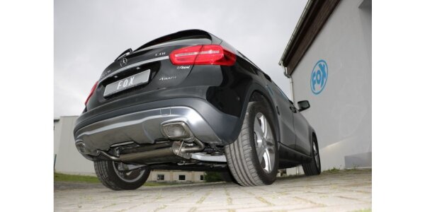 FOX Final Silencer across exit 1x50mm exit in original tailpipes - Mercedes GLA X156 4-matic