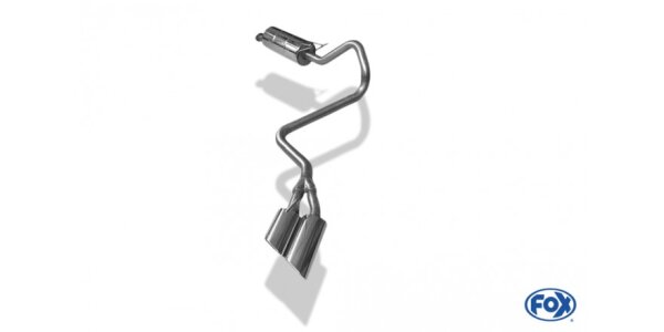 FOX Endschalldämpfer Sidepipe, an der linken Fahrzeugseite hinter dem Hinterrad 2x115x85 Typ 38 - 11-16 Ford Ranger 4x4 Doppelkabine