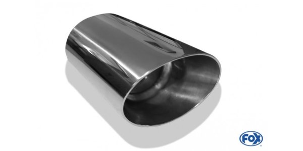 FOX welding tailpipe Typ 45 106 x 71 mm / length: 300 mm - oval / unrolled up / 15° beveled / with Typ-B inserts