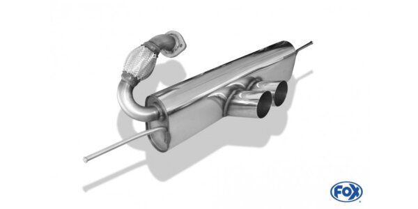FOX Endschalldämpfer mittig 2x80 Typ 14 - Smart Fortwo Coupe 451 mit Brabus Stoßstange