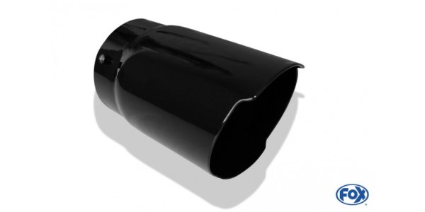 FOX Cover black - 90mm tailpipe sleeve with grub screws for Tailpipe Ø80 - length: 150mm