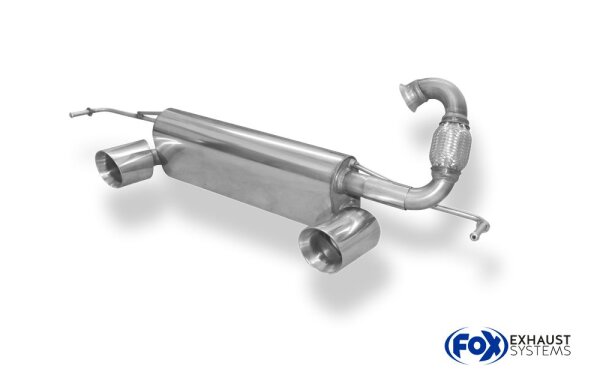 FOX Final Silencer across exit incl. flex piece 1x90 Typ 25 - Smart Forfour 453 with Brabus rear approach