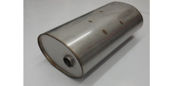 FOX Uni-Silencer oval double flow with chamber -completion 618 236x150mm, dØ 40mm, length: 420mm with chamber