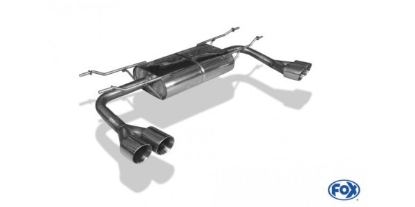 FOX Endschalldämpfer quer Ausgang rechts/links - 2x76 Typ 25 rechts/links - Fiat 124 Spider