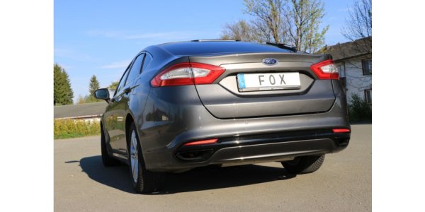 FOX Endschalldämpfer quer Ausgang rechts/links - Ausgang der Endrohre in der originalen Stoßstange - Ford Mondeo V Schrägheck/Turnier/Stufenheck