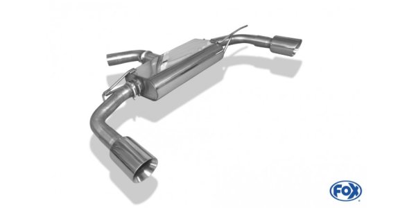 FOX final silencer exit right/left - 1x100 Typ 25 right/left - VW Beetle 16 R-Package (5C) Coupe/Cabrio (rigid rear axle)