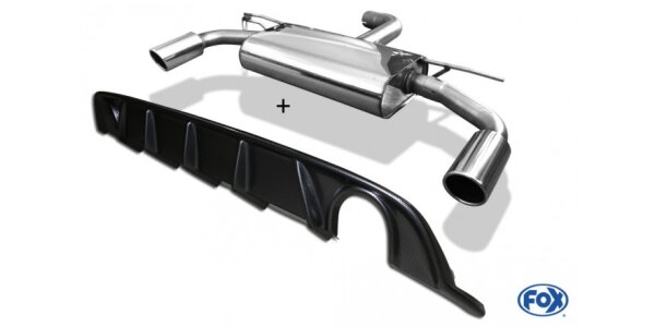 FOX Final Silencer 1x100 Typ 16 incl. rear insert Carbon-Look - VW Golf 7 Facelift (rigid rear axle)