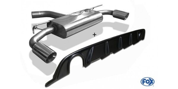 FOX Final Silencer 1x114 Typ 25 incl. rear insert Carbon-Look - VW Golf 7 Facelift (rigid rear axle)