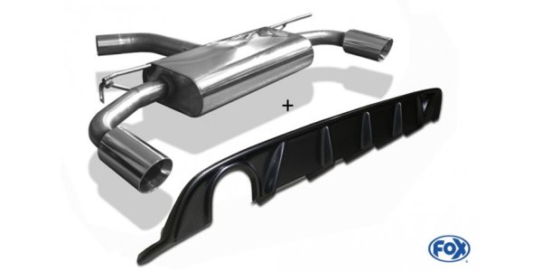 FOX Endschalldämpfer rechts/links - 1x114 Typ 25 rechts/links inkl. Heckeinsatz Carbon-Look - VW Golf VII Facelift (Einzelradaufhängung)