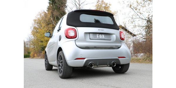 FOX Endschalldämpfer quer Ausgang rechts/links inkl. Flexstück - 1x100 Typ 25 rechts/links - Smart Forfour 453 Brabus