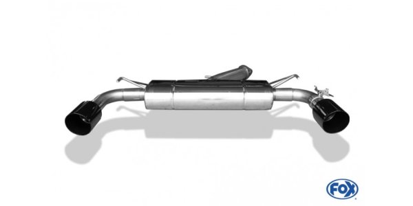 FOX final silencer across exit right/left with exhaust flap - 1x114 Typ 25 right/left black enamelled - Hyundai i30N Performance