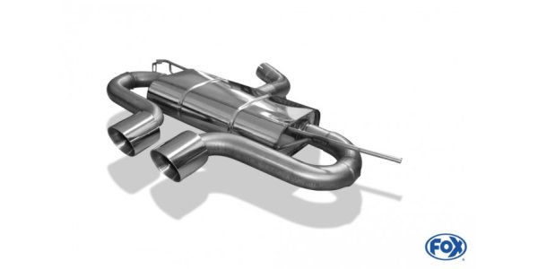 FOX Endschalldämpfer Ausgang mittig R32-Design - 2x100 Typ 25 mittig - VW Golf V GTI/GTD / VW Golf VI GTI (Cabrio)