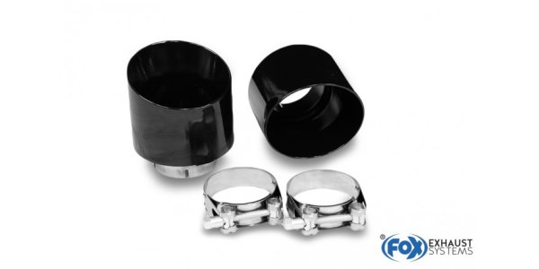 FOX ailpipes fits to original final silencer - 1x114 Typ 25 right/left black - Hyundai i30N Performance/Fastback