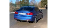 FOX Endschalldämpfer quer 145x65 Typ 59 - mit Abgasklappe im linken Endrohr - BMW F30/F31 330i xDrive