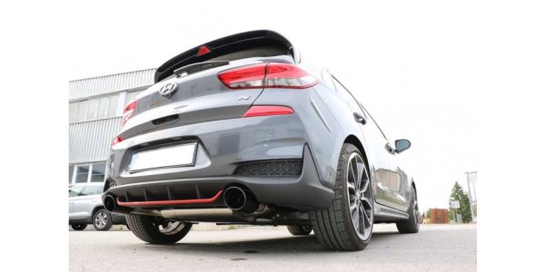 FOX final silencer across exit right/left with exhaust flap - 129x106 Typ 32 right/left black enamelled - Hyundai i30N Performance