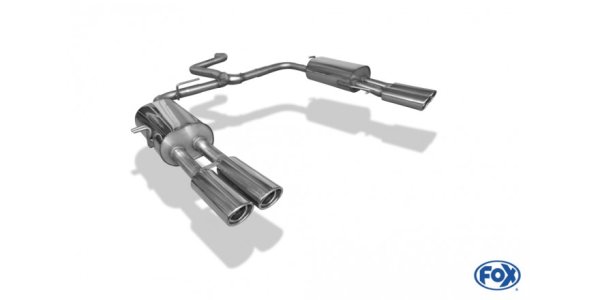 FOX Endschalldämpfer Ausgang rechts/links - 2x88x74 Typ 32 rechts/links - VW Bus T5/T6 4-Motion