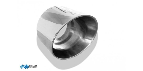 FOX welding tailpipe Typ 25 simply Ø 100mm Round uncurled / beveled / with Type-B inserts - L: 100 (mm) and d: 70 (mm outside) - unslotted