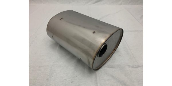 FOX Uni-Silencer oval w/o Nozzle - completion 754 278x192mm, Intake: Ø 1x63mm, Ausgang: Ø 2x50mm length: 370mm