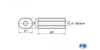 FOX Uni-Silencer oval w/o Nozzle - completion 585...